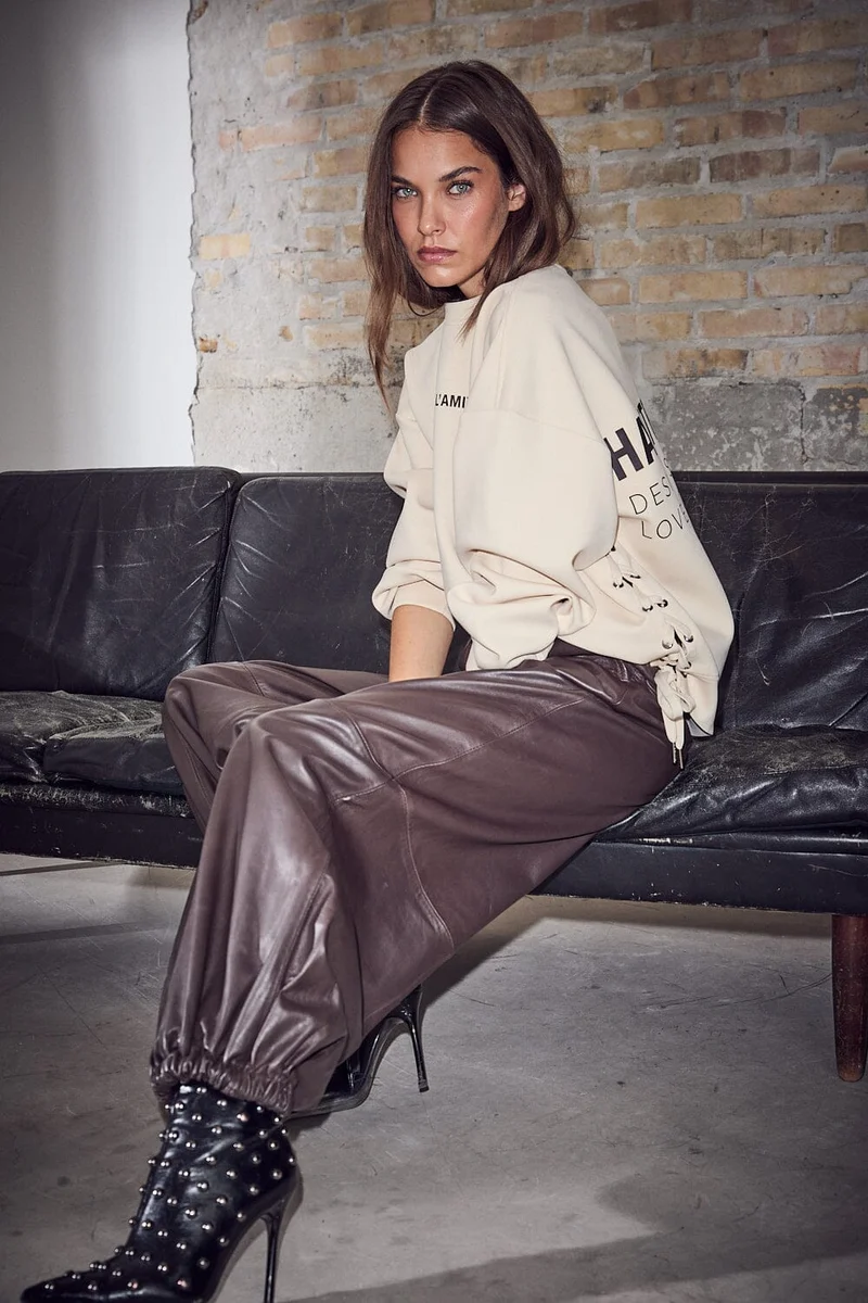 Haute L'Amitié - Jasmin Leather Harem Pant HL10541 - Mocca