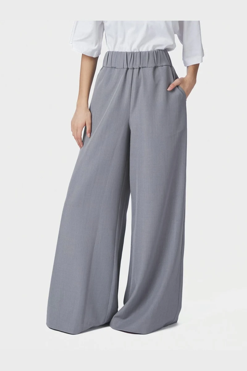 Neo Noir - Janel Structure Pants 169941 - 133 - Grey Melange