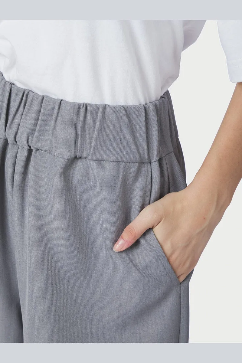 Neo Noir - Janel Structure Pants 169941 - 133 - Grey Melange