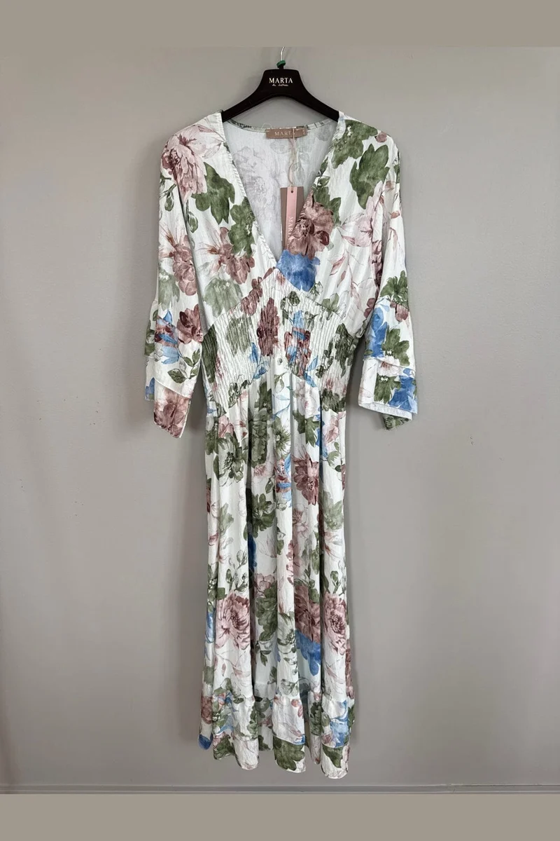 Marta Du Chateau - Mdcpetronella Dress 5234 - Cream1392tpa