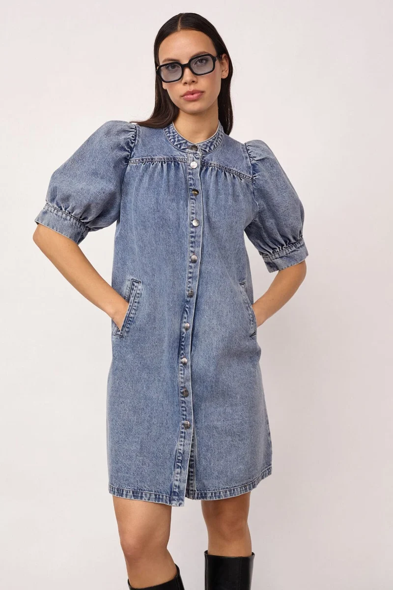 Co´Couture - Denicecc Denim Ss Dress 500079 - 45007 - Bleach Denim