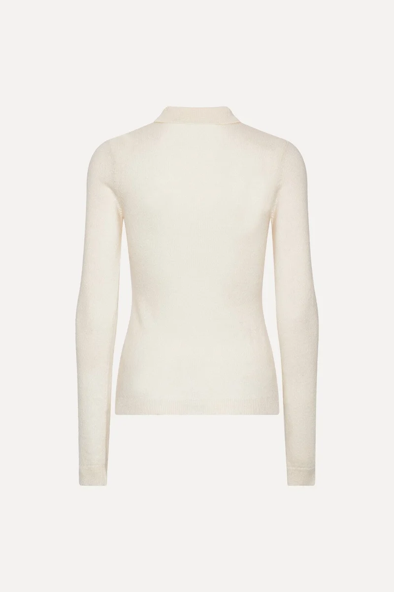 Rotate - Knitted Polo Top 116680857 - 857 Egret