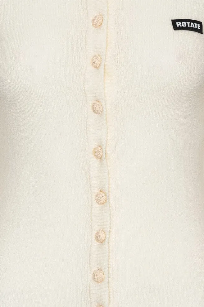 Rotate - Knitted Polo Top 116680857 - 857 Egret