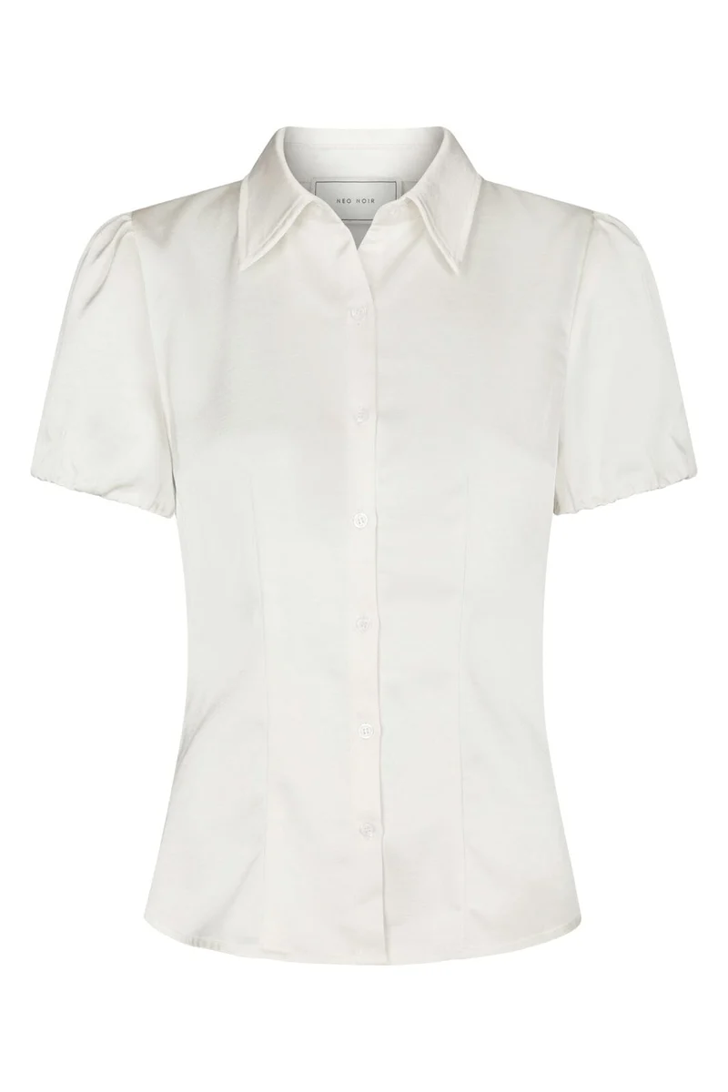 Neo Noir - Lyselle Heavy Sateen Shirt 169600 - 621 - Pearl