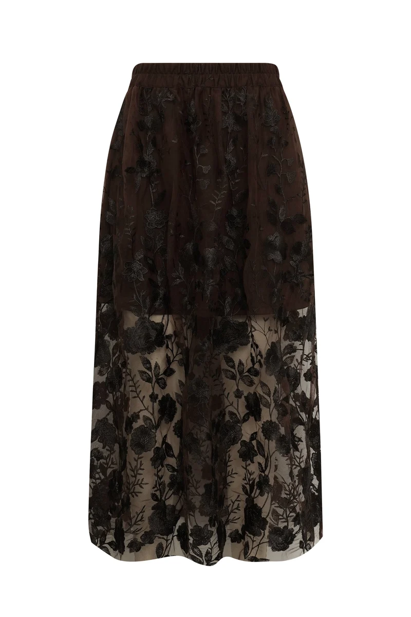 A-View - Fuschia Skirt AV4624 - 194 - Dark Brown