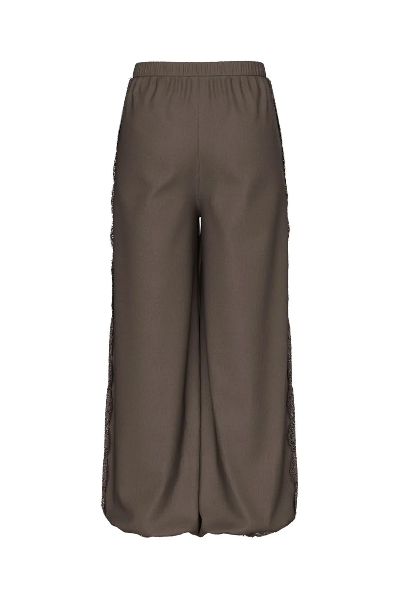 Pieces - Pcjolivia Hwlace Detail Balloon Pant - 5185388 Hot Fudge Hot Fudge Lace