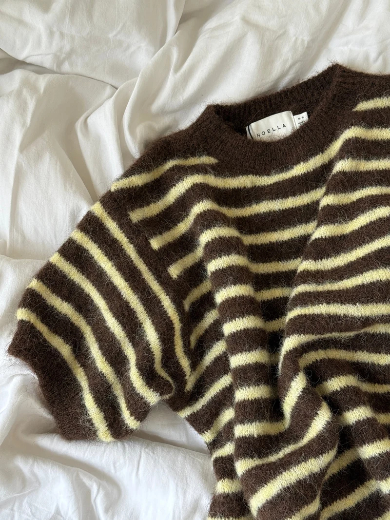 Noella - N-Monikah Ss Knit 16570003 - 1536 - Brown Yellow Stripe