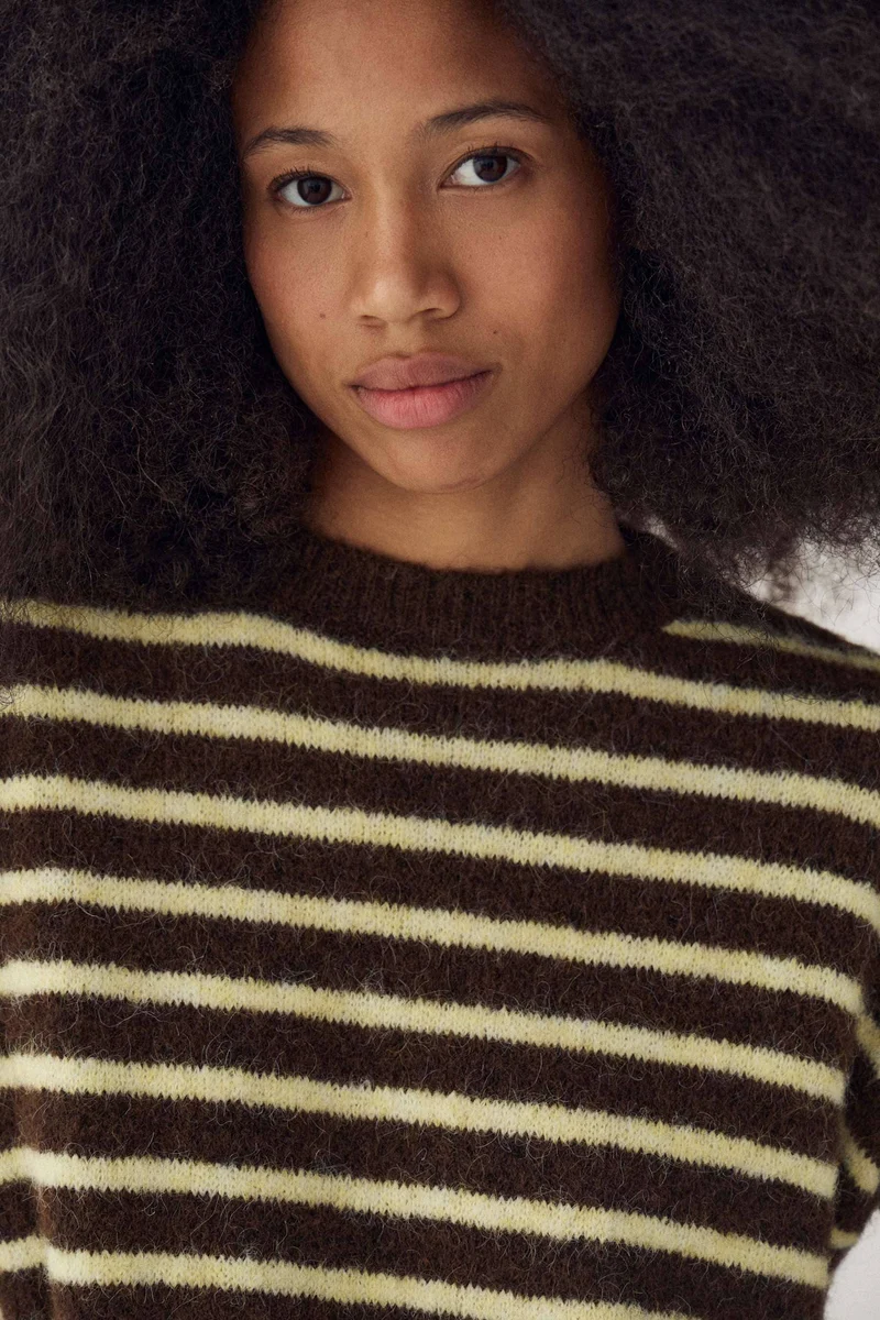 Noella - N-Monikah Ss Knit 16570003 - 1536 - Brown Yellow Stripe