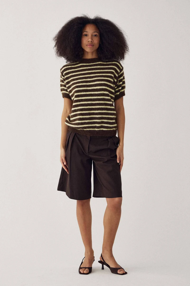 Noella - N-Monikah Ss Knit 16570003 - 1536 - Brown Yellow Stripe