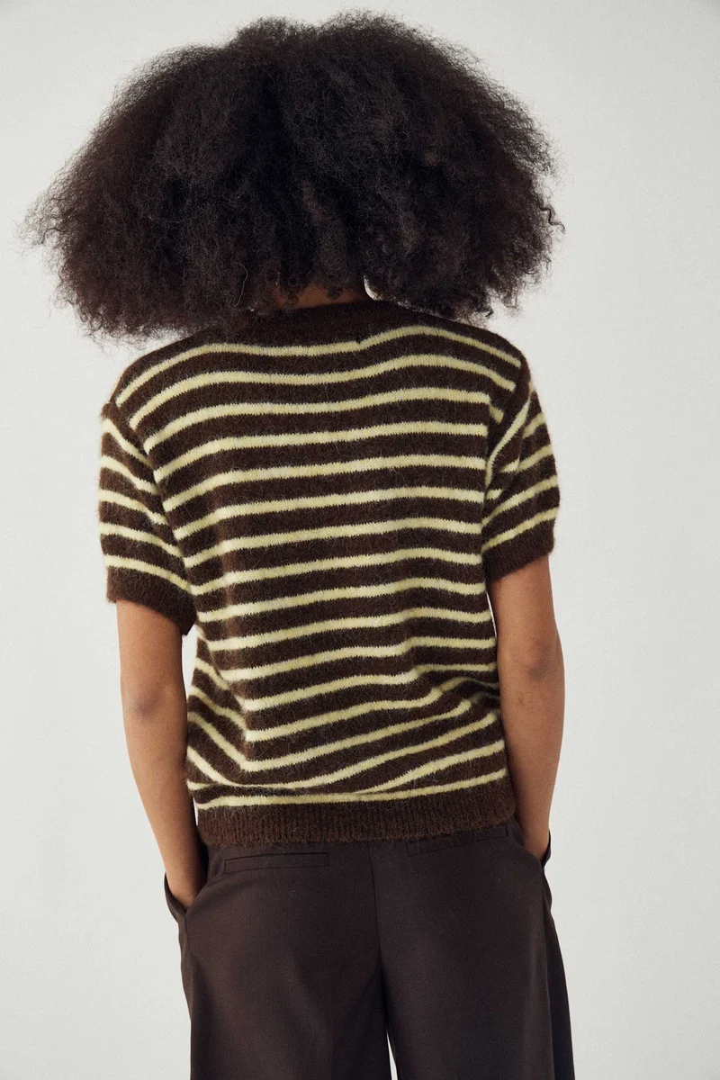 Noella - N-Monikah Ss Knit 16570003 - 1536 - Brown Yellow Stripe