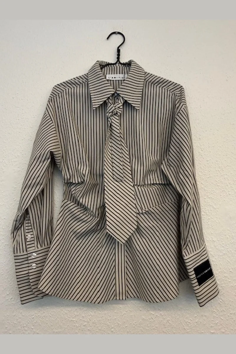 Haute L'Amitié - Gemma Tie Stripe Shirt HL10817 - Beige