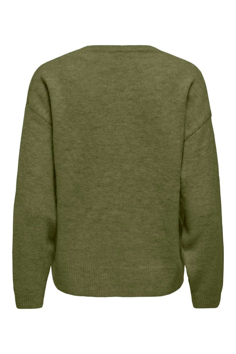 Only - Onlolivia Ls O-Neck Cc Knt - 5101460 Sphagnum Melange