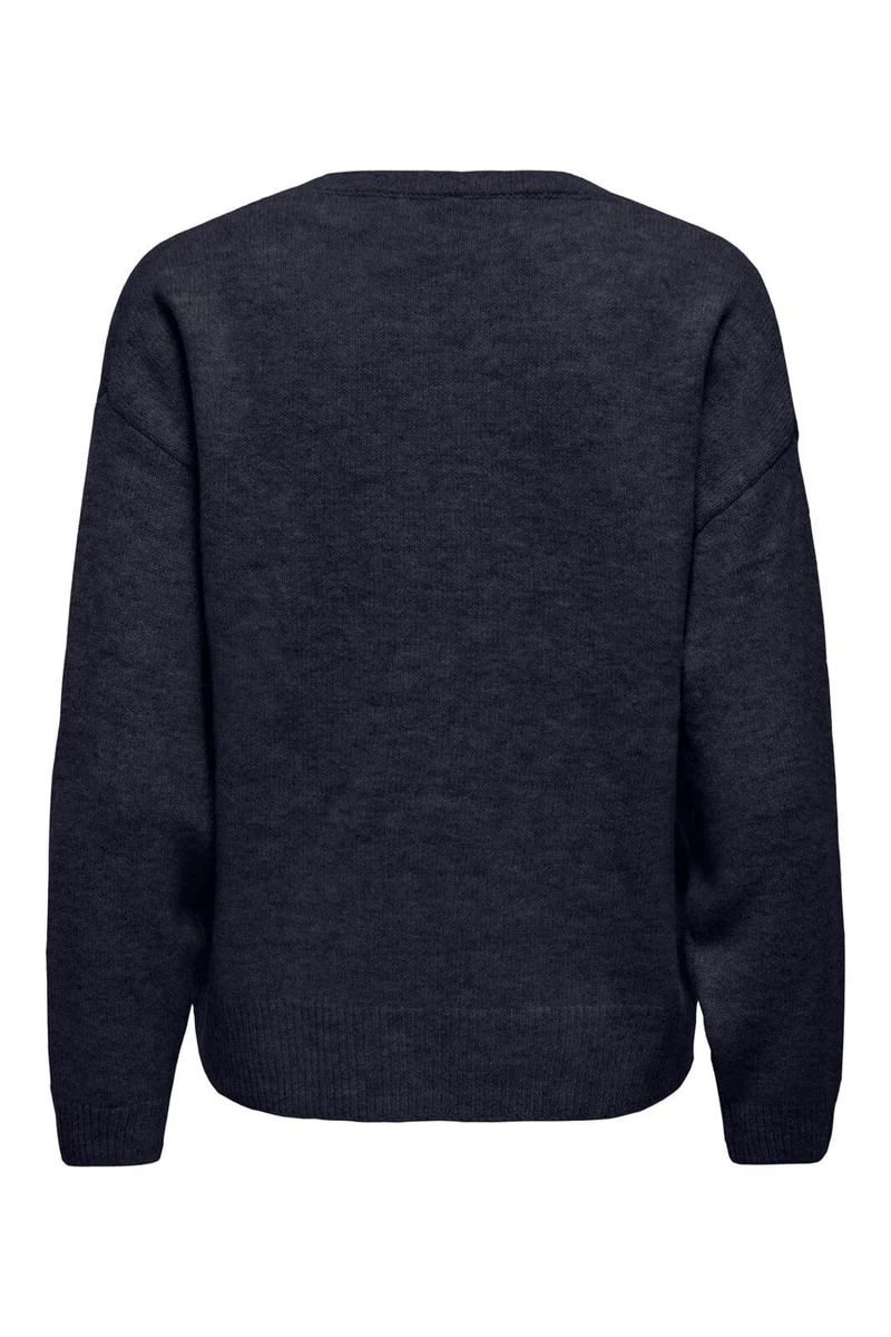 Only - Onlolivia Ls O-Neck Cc Knt - 5101457 Night Sky Melange