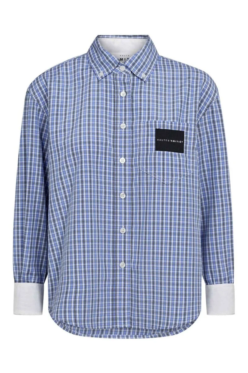 Haute L'Amitié - Contrast Color Check Shirt HL10814 - Blue