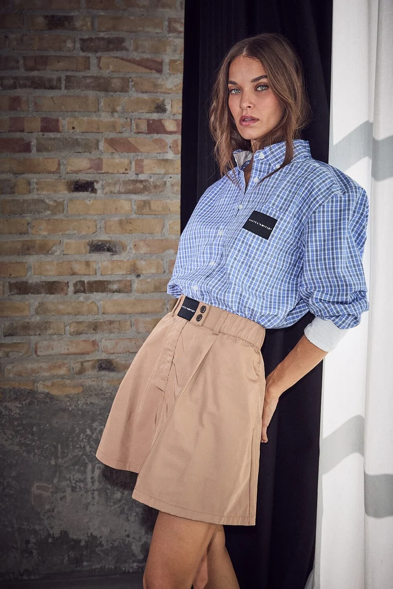 Haute L'Amitié - Contrast Color Check Shirt HL10814 - Blue