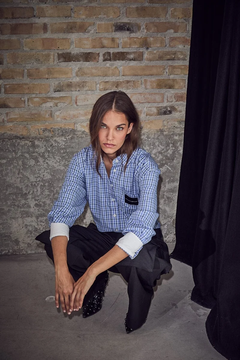 Haute L'Amitié - Contrast Color Check Shirt HL10814 - Blue