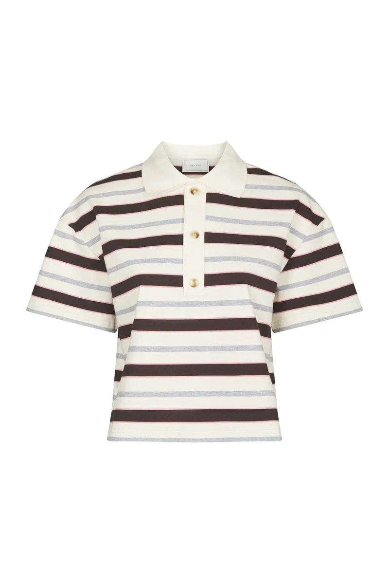 Neo Noir - Vennera Triple Stripe Polo Tee 170025 - 130 - Grey
