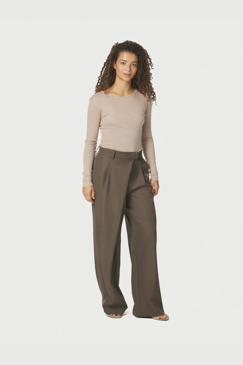 Neo Noir - Calina Structure Wrap Pants 168054 - 306 - Dusty Brown