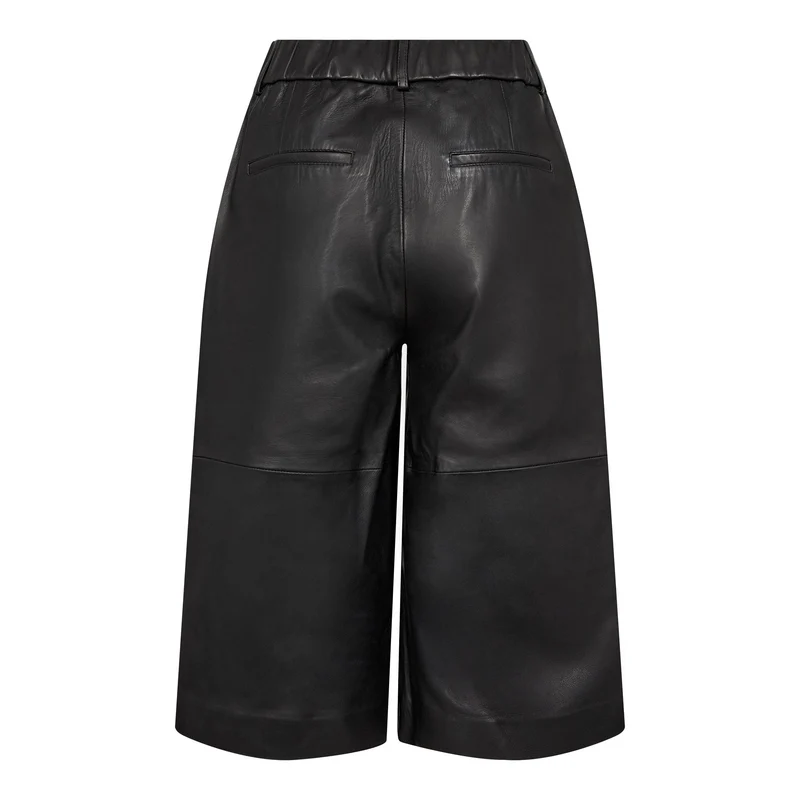Co´Couture - Phoebecc Long Leather Bermuda 500139 - 65001 - Black