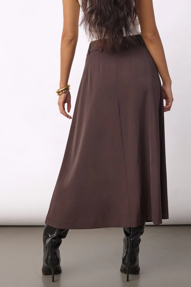 Co´Couture - Alinicc Anya Pleat Skirt 500182 - 20003 - Dark Brown