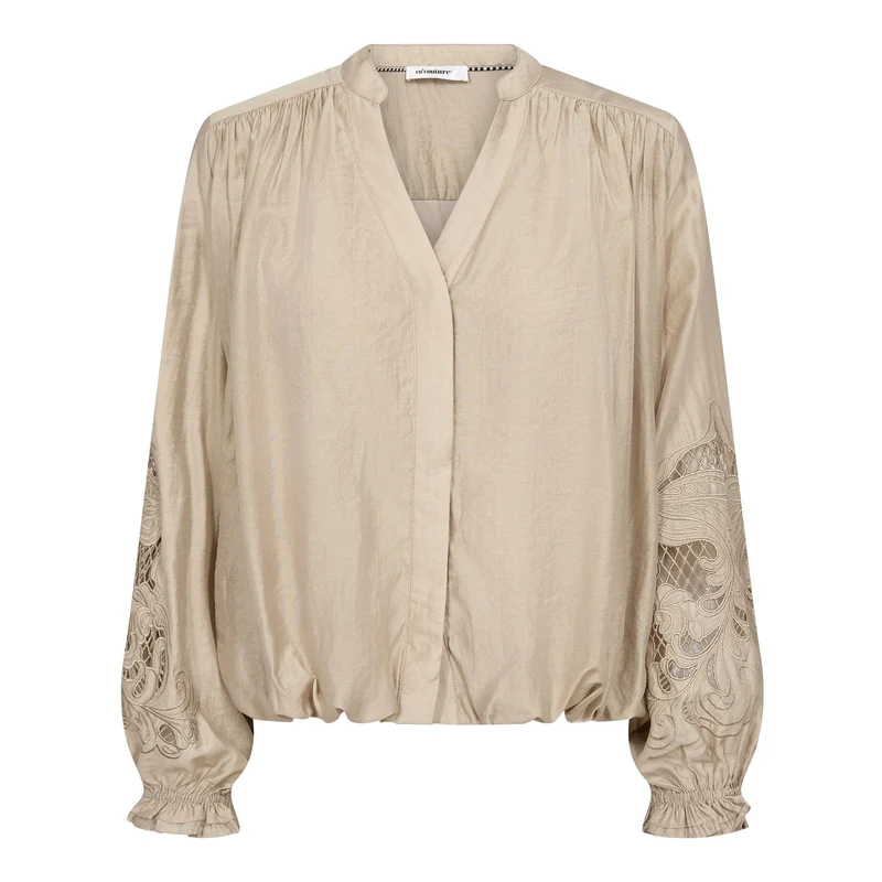Co´Couture - Delincc Balloon Emb Shirt 500204 - 20014 - Mink