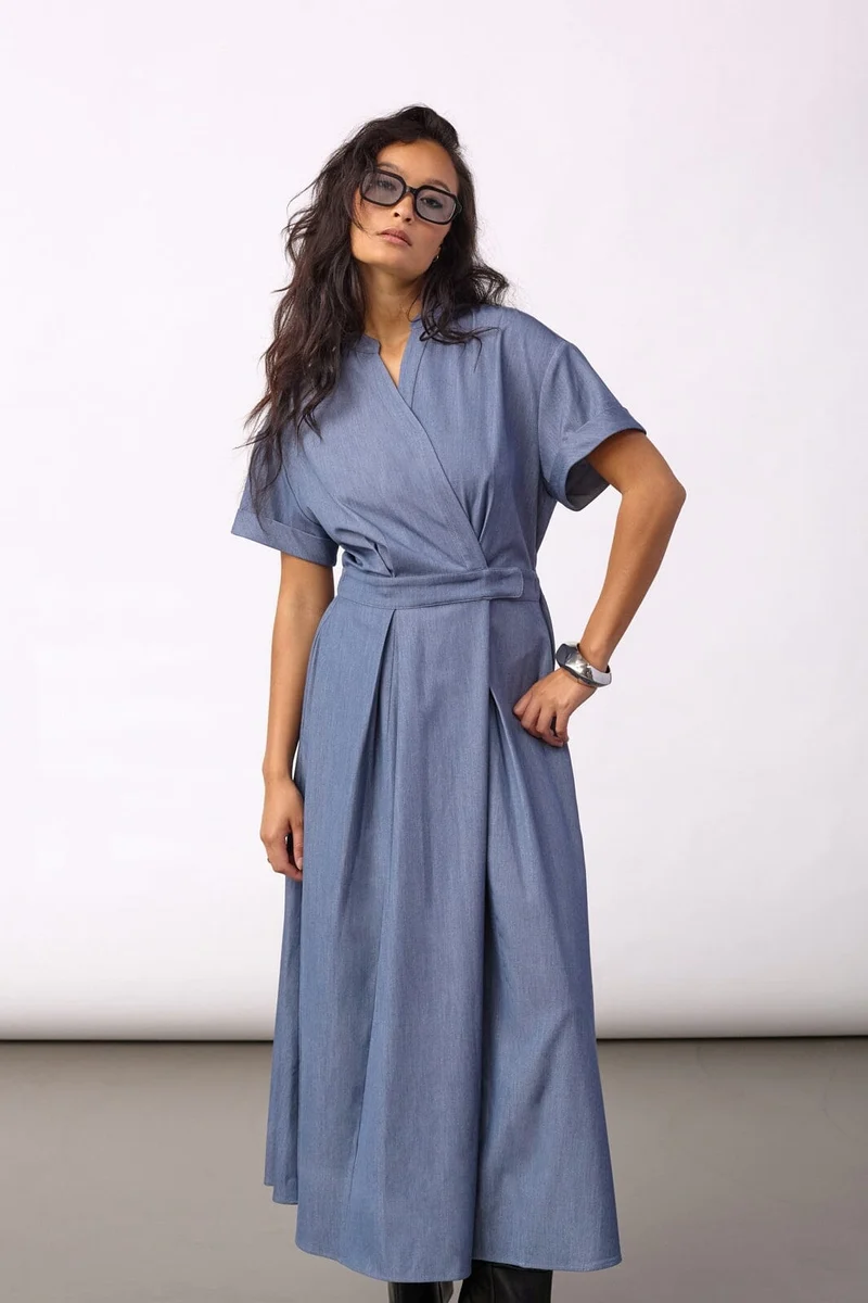 Co´Couture - Terrycc Wrap Ss Dress 500423 - 40005 - Ash Blue