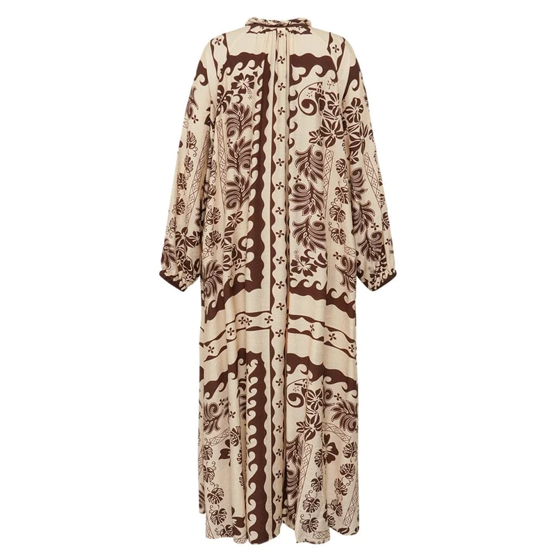 Gossia - Magnygo Dress G3026 - Brown Creme Print