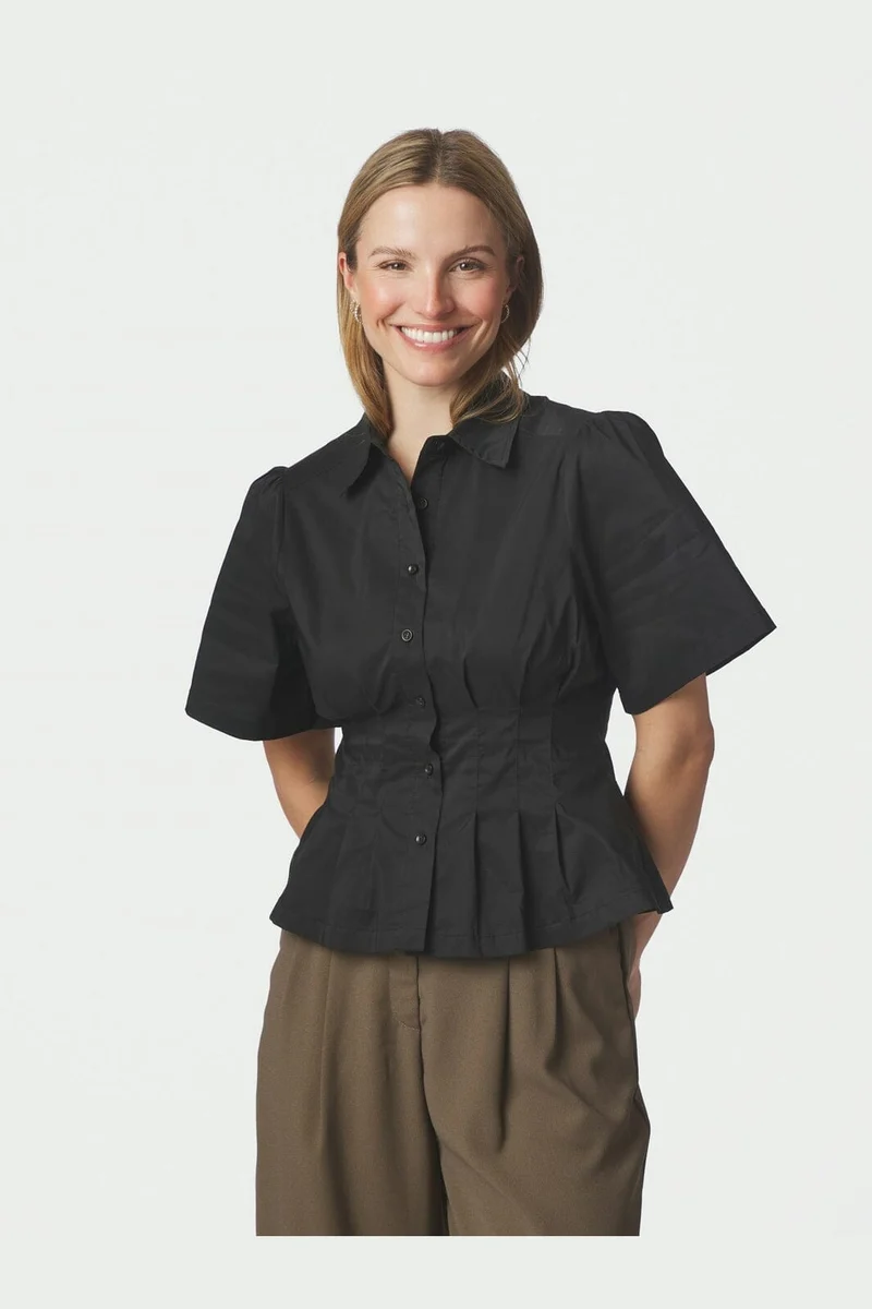 Neo Noir - Balara Poplin Shirt 167002 - 100 - Black