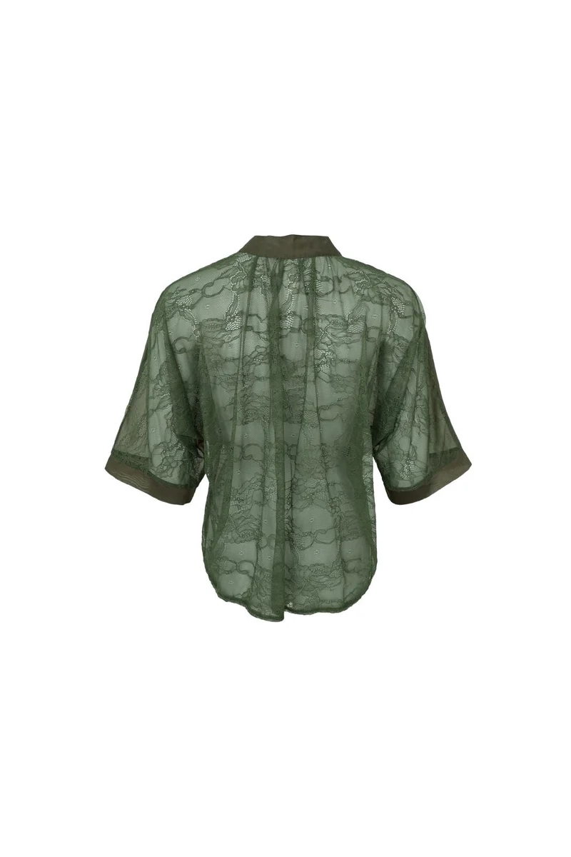 Black Colour - Bccarla Lace Shirt 41216 - Army