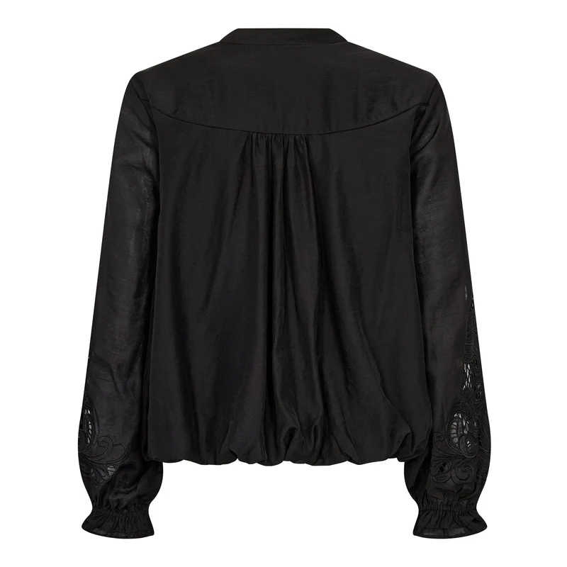 Co´Couture - Delincc Balloon Emb Shirt 500204 - 65001 - Black