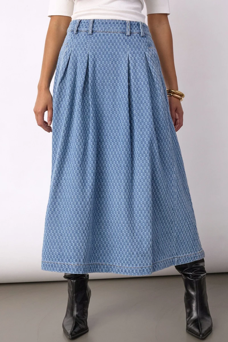 Co´Couture - Antocc Anya Pleat Skirt 500178 - 45004 - Light Denim