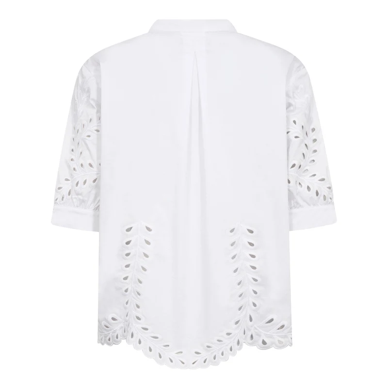 Co´Couture - Poppycc Emb. V-Shirt 500102 - 10001 - White