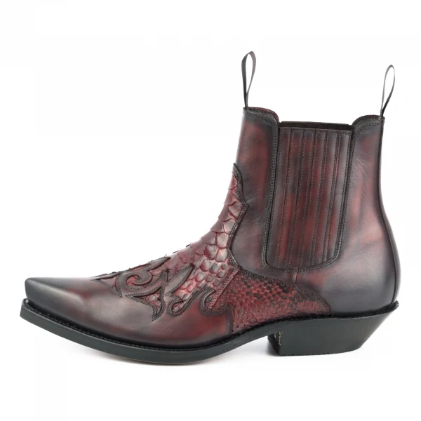 Handgefertigte urbane und exotische Cowboystiefel oder Stiefeletten für Damen und Herren, Rot 2500