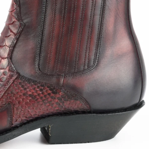 Handgefertigte urbane und exotische Cowboystiefel oder Stiefeletten für Damen und Herren, Rot 2500