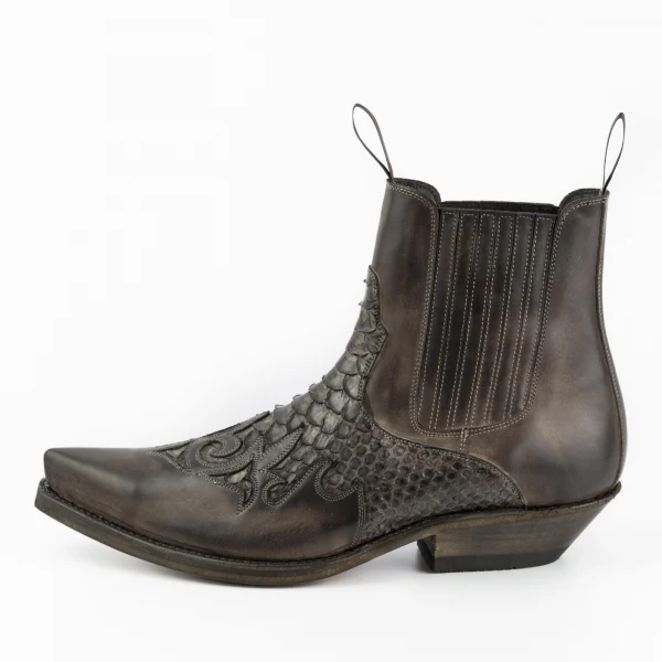 Handgefertigte Cowboystiefel oder Stiefeletten für Damen und Herren Dunkelbraun Urban und Exotic 2500