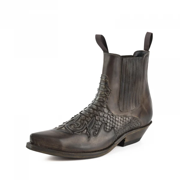 Handgefertigte Cowboystiefel oder Stiefeletten für Damen und Herren Dunkelbraun Urban und Exotic 2500