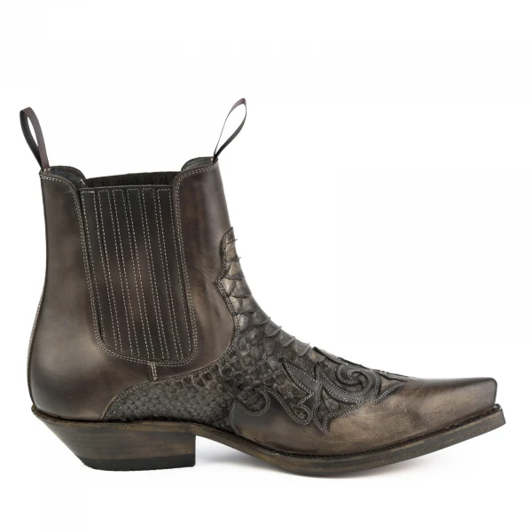 Handgefertigte Cowboystiefel oder Stiefeletten für Damen und Herren Dunkelbraun Urban und Exotic 2500
