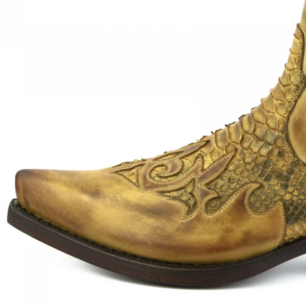 Handgefertigte gelbe urbane und exotische Cowboystiefel oder Stiefeletten für Damen und Herren 2500