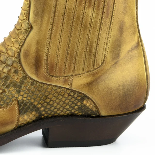 Handgefertigte gelbe urbane und exotische Cowboystiefel oder Stiefeletten für Damen und Herren 2500