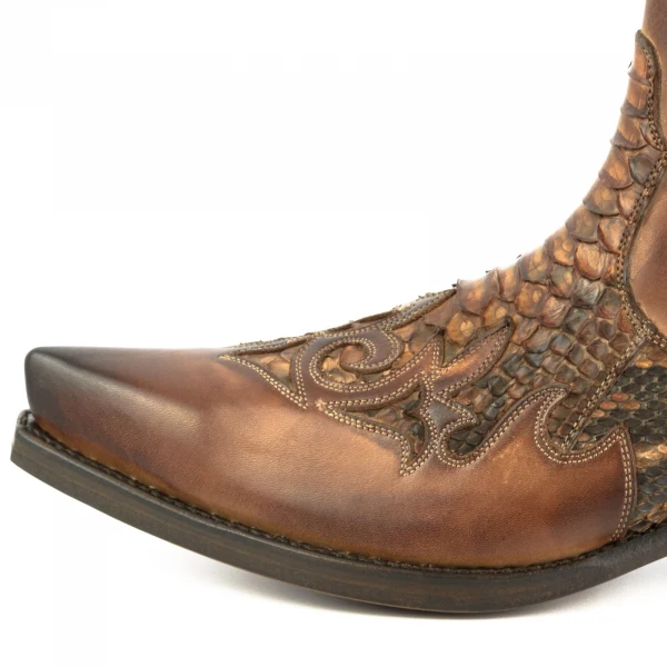 Handgefertigte braune urbane und exotische Cowboystiefel oder Stiefeletten für Damen und Herren 2500