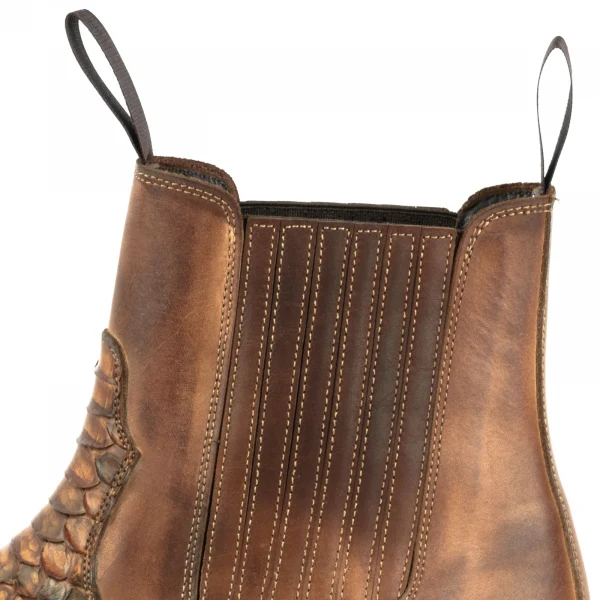 Handgefertigte braune urbane und exotische Cowboystiefel oder Stiefeletten für Damen und Herren 2500