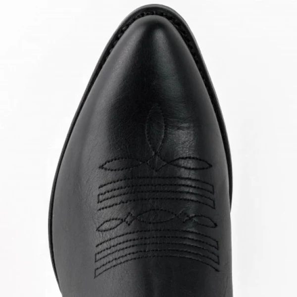 Handgefertigte Damen-Cowboystiefel oder Stiefeletten aus schwarzem Leder 2374 Texanas