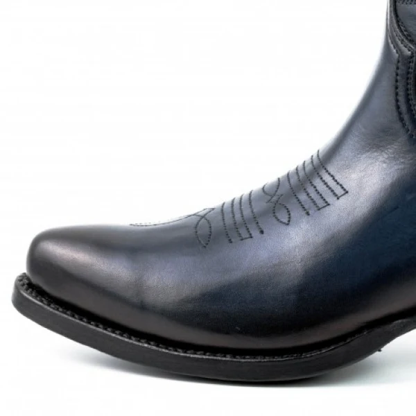 Handgefertigte Damen-Cowboystiefel oder Stiefeletten aus dunkelblauem Leder 2374 Texanas