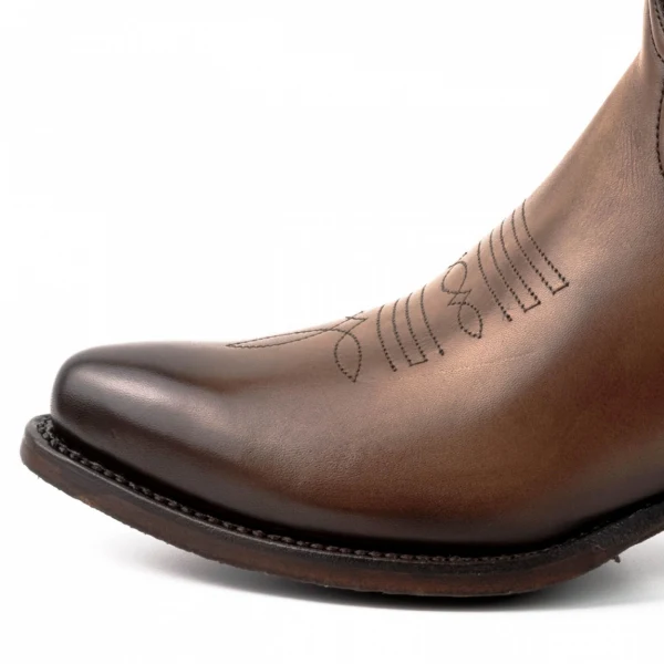 Handgefertigte Damen-Cowboystiefel oder Stiefeletten aus hellbraunem Leder 2374 Texanas