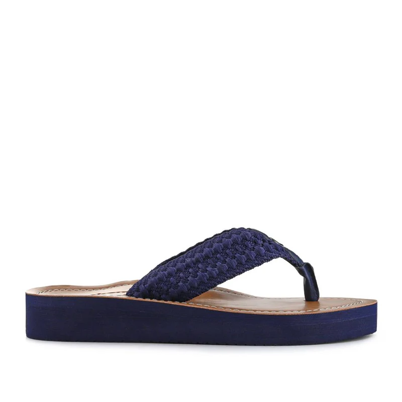 Chunky Soled Toe Post Sandals - BARBR41510 / 326 766 - Navy