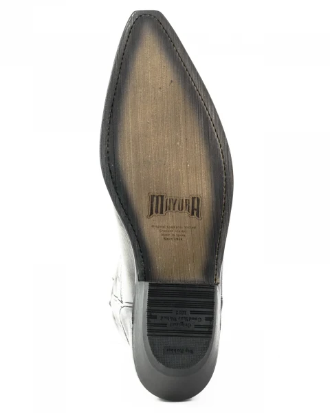 Cowboystiefel für Damen und Herren, handgefertigt aus grauem Leder, 1920, Texaner
