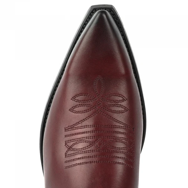Cowboystiefel für Damen und Herren, handgefertigt aus dunkelrotem Leder, 1920–476, Texanas