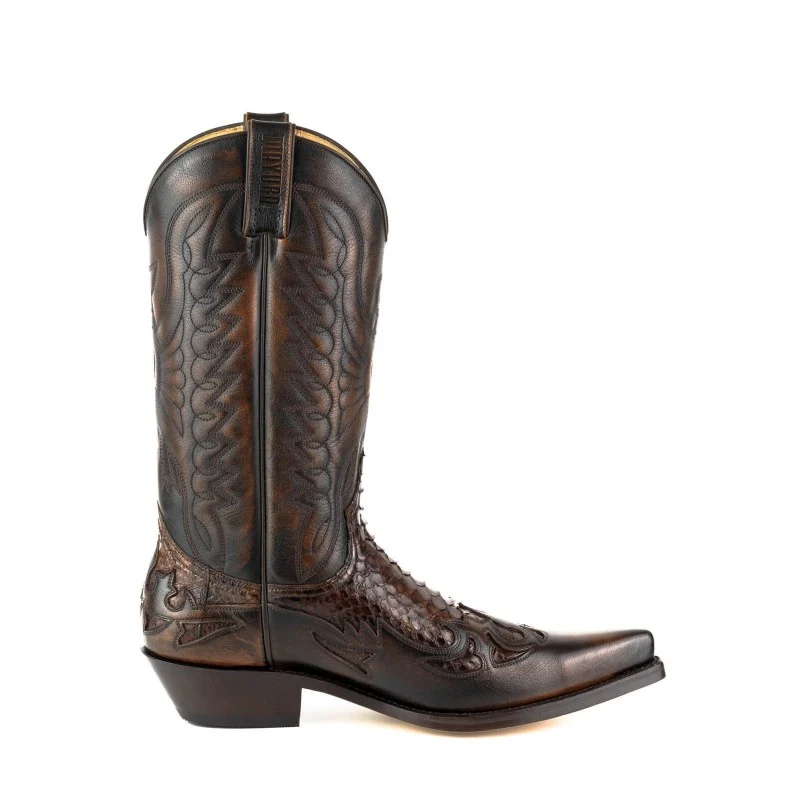 Cowboystiefel für Damen und Herren, handgefertigt aus braunem Leder, 1935, Texas