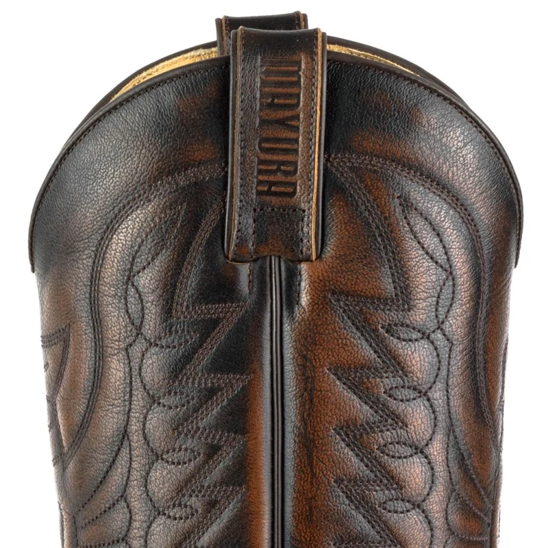 Cowboystiefel für Damen und Herren, handgefertigt aus braunem Leder, 1935, Texas