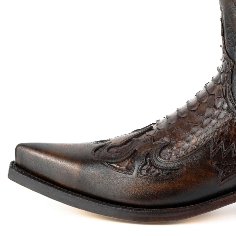 Cowboystiefel für Damen und Herren, handgefertigt aus braunem Leder, 1935, Texas
